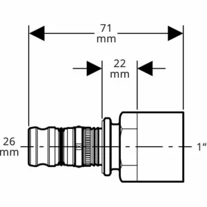 GEBERIT Mepla Press-Übergang 26 Mm X 1 Zoll IG – 603.557.00.5 9