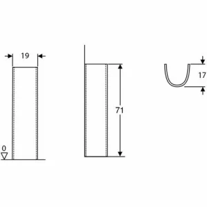 Säule Hängendes Waschbecken H71cm Badezimmer Modernes Design Geberit Selnova 6